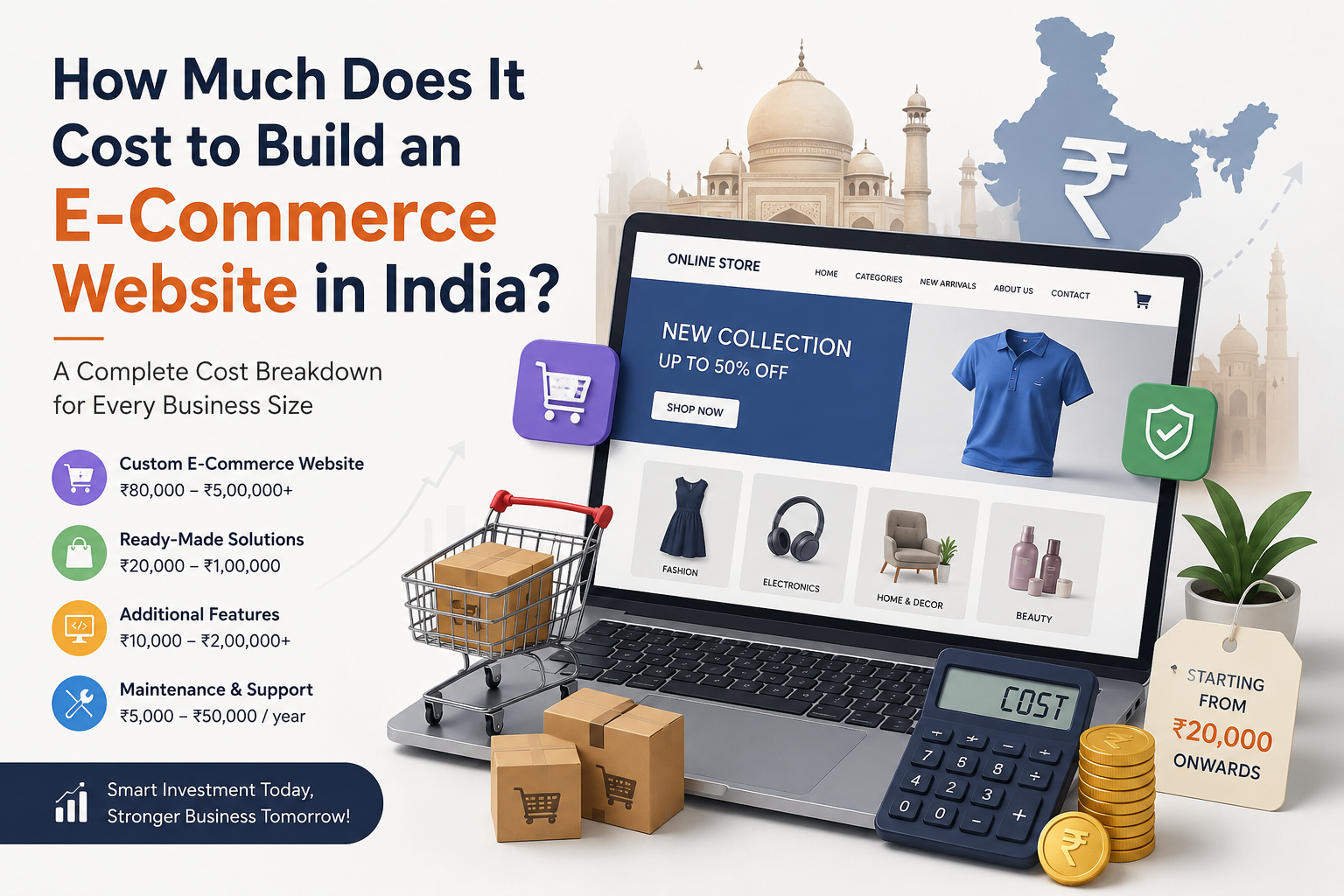 How much does it cost to build an e-commerce website in India